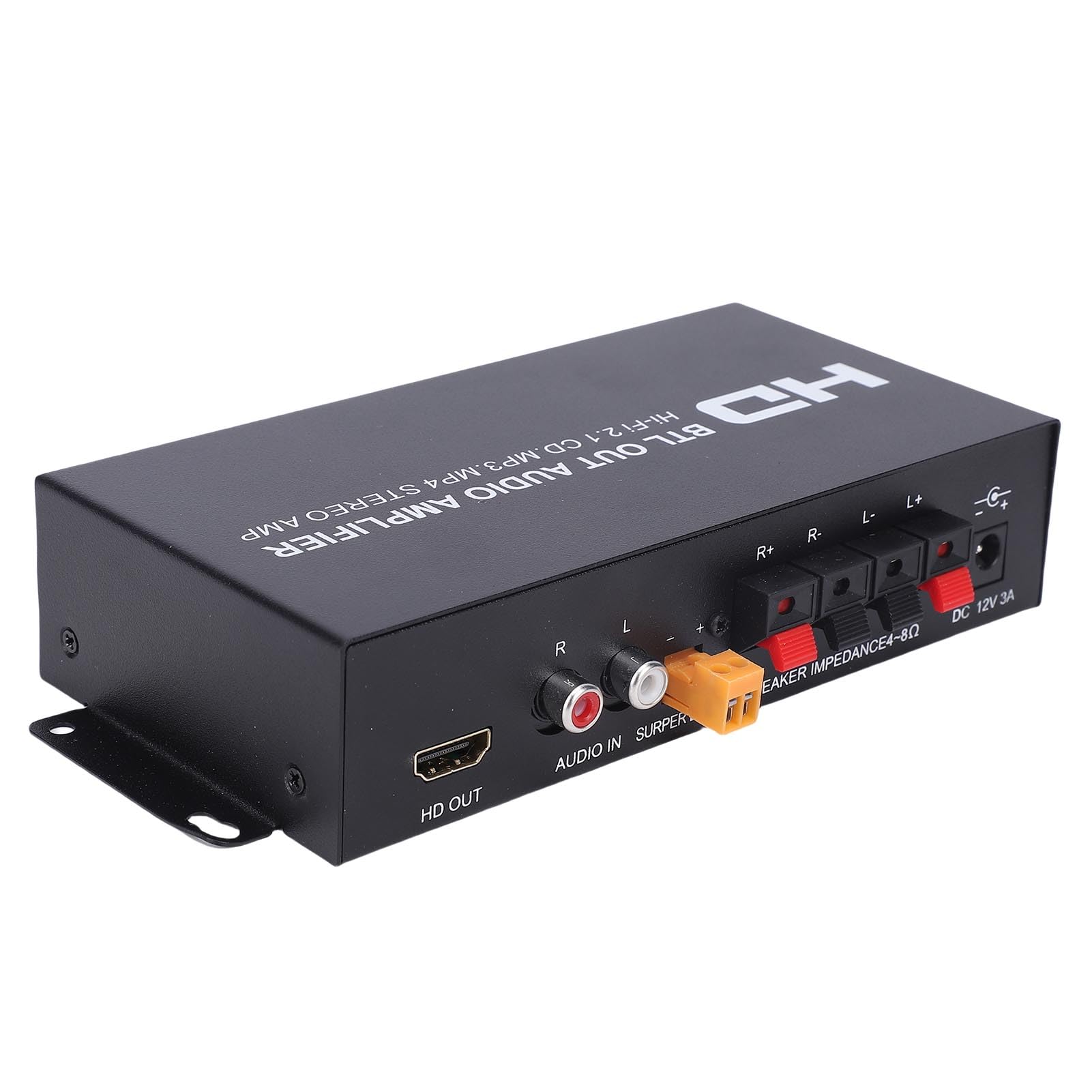 Amplificador Estéreo Bluetooth M045, Receptor de Sonido 2 Canales HiFi, Potencia 2x80W, Entrada HDMI y AUX, para Cine en Casa Karaoke Altavoces