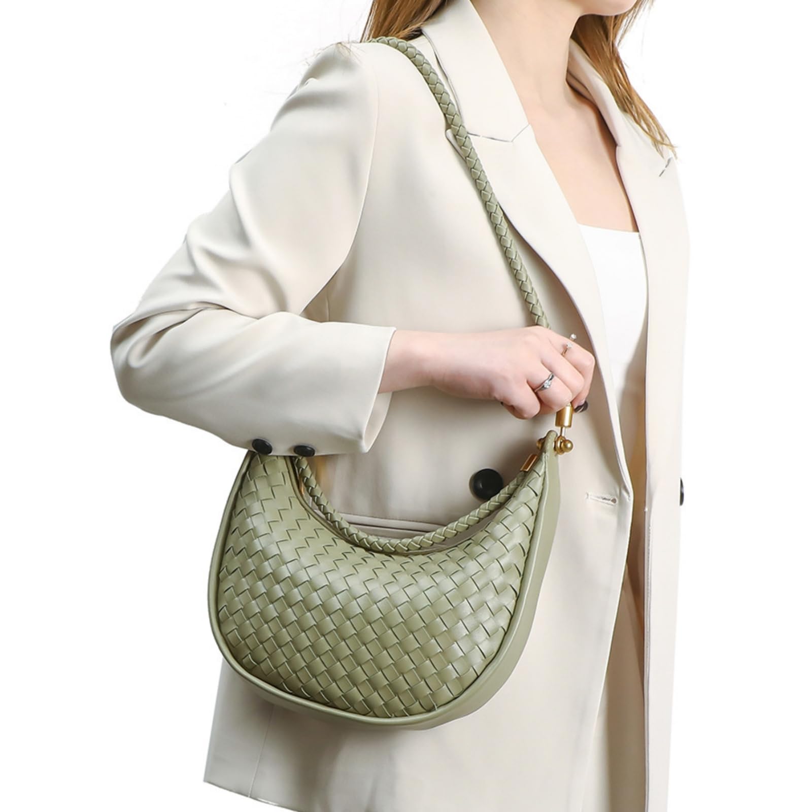 Borsa Donna Donne Pu Tessuto Hobo Borsa, Traccia Crossbody per Il Viaggio di Festa Nozze Lavoro Quotidiano Shopping