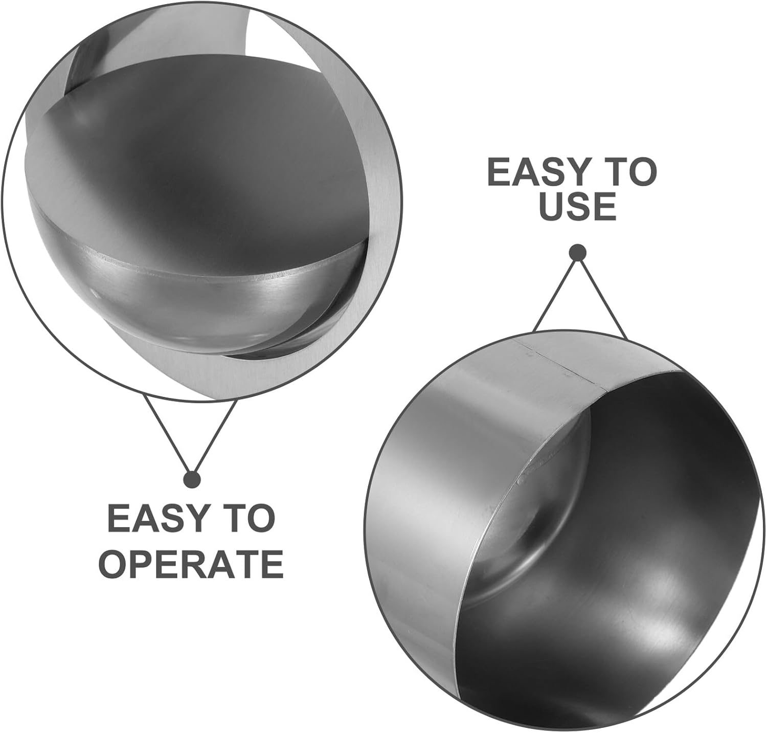 Embedded Trash Can Lid 13cm round Stainless Steel Countertop Recessed Bin Cover Swing Flap for Kitchen and Bathroom Waste Disposal