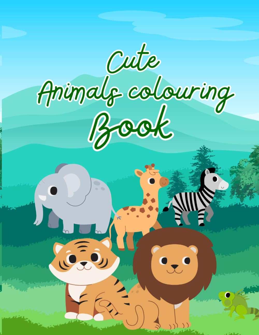 Cute Animals Colouring Book: Easy Animal Coloring Pages for Little Artists