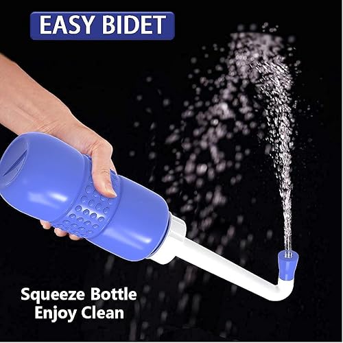 Miniatura 13 de Bidé portátil de 2 piezas, botella de 17 onzas, 17 onzas, botella de inodoro portátil para ducha, bidé de viaje, para mujeres adultas, cuidado