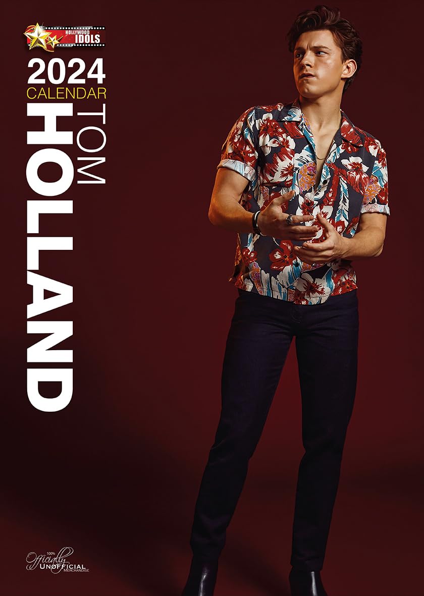 Tom Holland 2024 A3 Hollywood Idols Wirobound Wall Calendar The Perfect Xmas or Birthday Gift