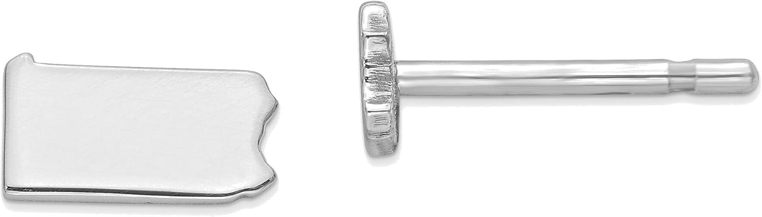 Sterling Silver/Rhodium-plated Pennsylvania State Earrings Enchanting