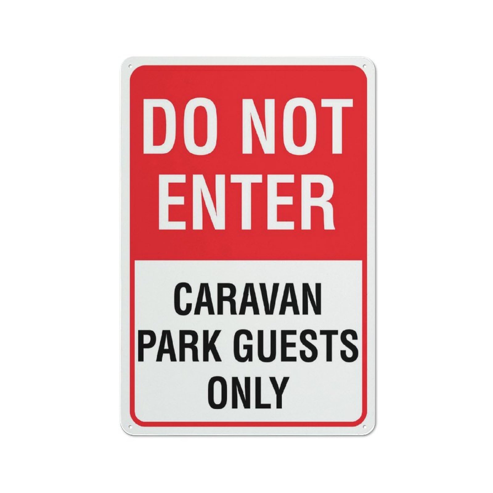 Do Not Enter Caravan Park Guests Only Sign Metal Signs 12X8 Inch Rust Free Aluminum,Uv Ink Printing,Durable/Weatherproof Outdoor For Home