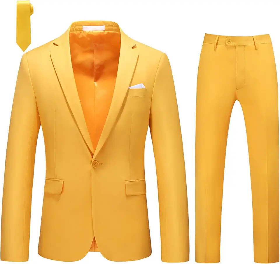 Conjunto de 2 peças de smoking masculino slim fit, jaqueta e calça de um botão para casamento, formatura e eventos formais