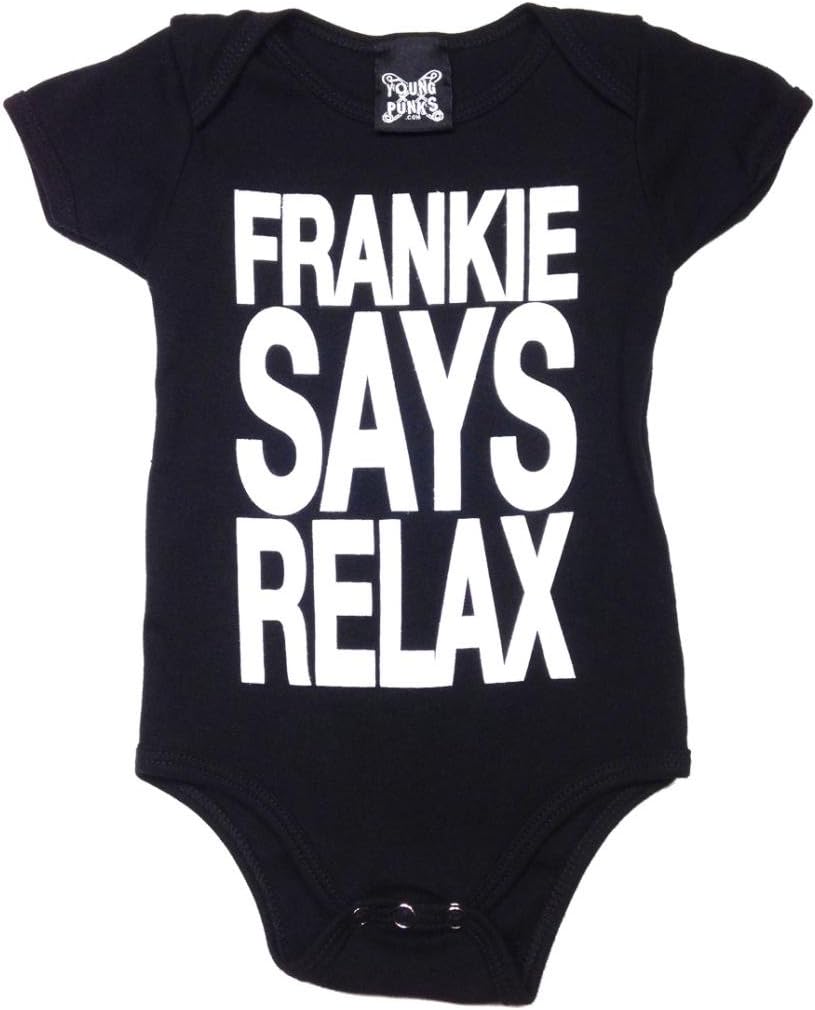 YoungPunks Baby Frankie Says Relax Onesie 6-12 Months Black