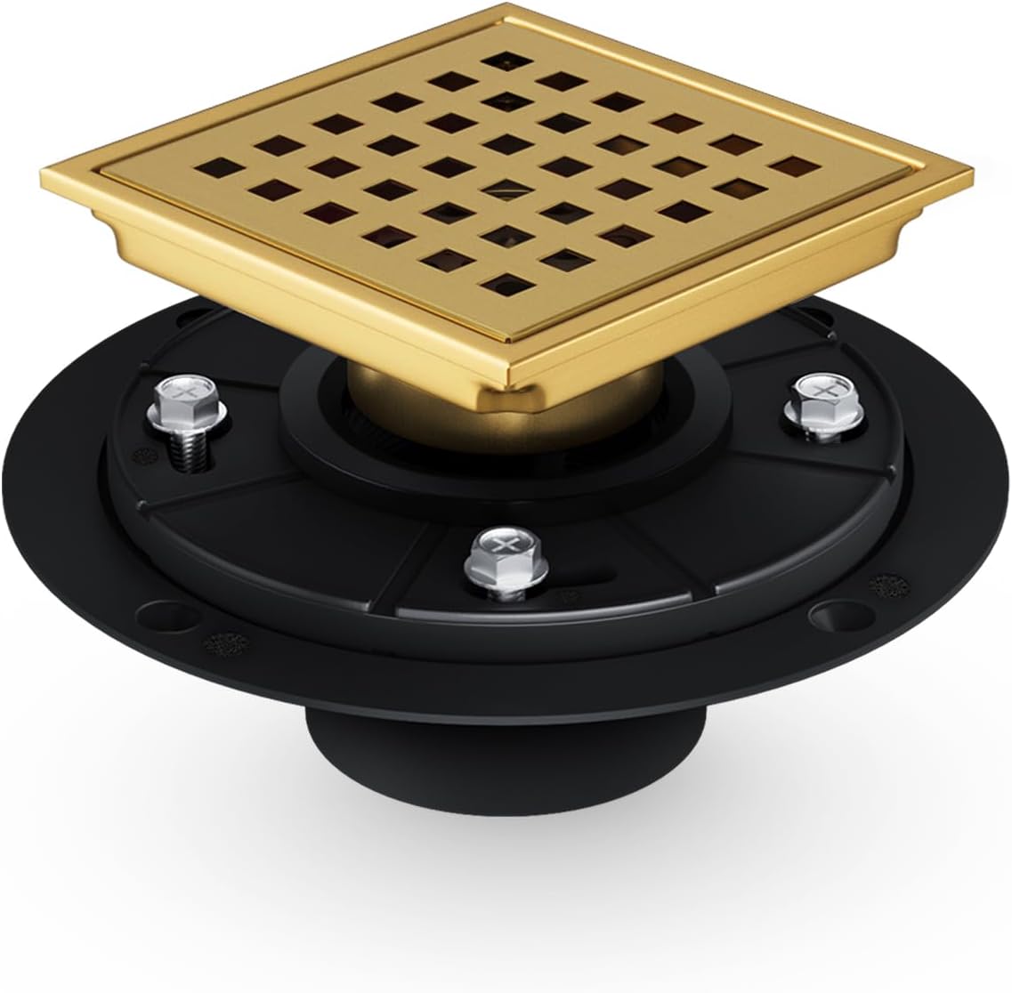 Merranox 4 inch Shower Drain, Gold Shower Drain Cover, Stainless Steel