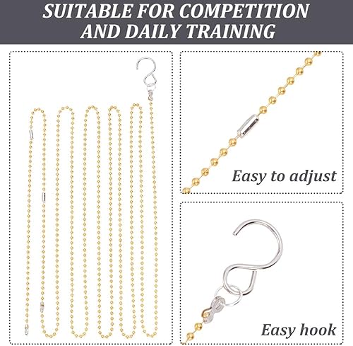 Miniatura 3 de GOMAKERER 4 cadenas de altura de red de voleibol, 2 colores, cadenas de altura neta, cadenas de medición, equipo de árbitro de voleibol para