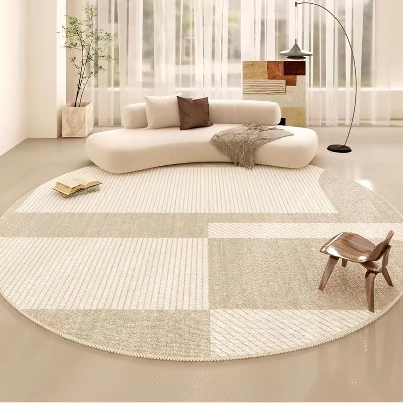 Tapis rond japonais 80 cm antidérapant pour table basse et salon