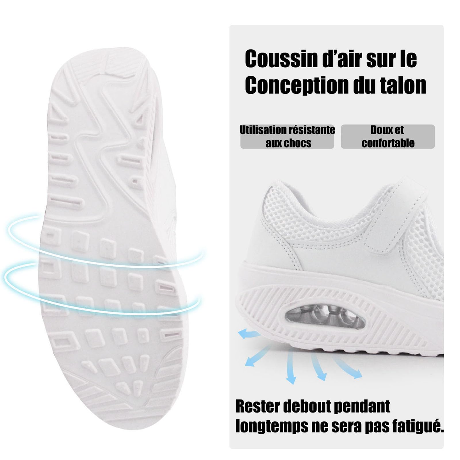 Git-up Femmes Confortable Travail Infirmière Chaussures Antidérapantes Réglable Respirant Walking Buffer Fitness Casual Nursing Orthèse Baskets Légères