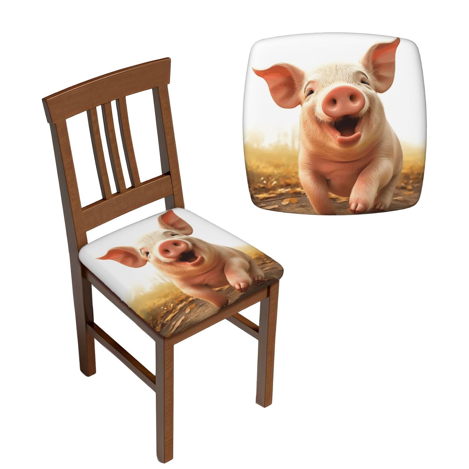 FodPand 2PCS Dining Chair Covers for Dining Room Smiling Chair Seat Cover Stretch Parsons Chair Slipcover Removable Washable Seat Cushion Slipcovers Cover for Kitchen Office