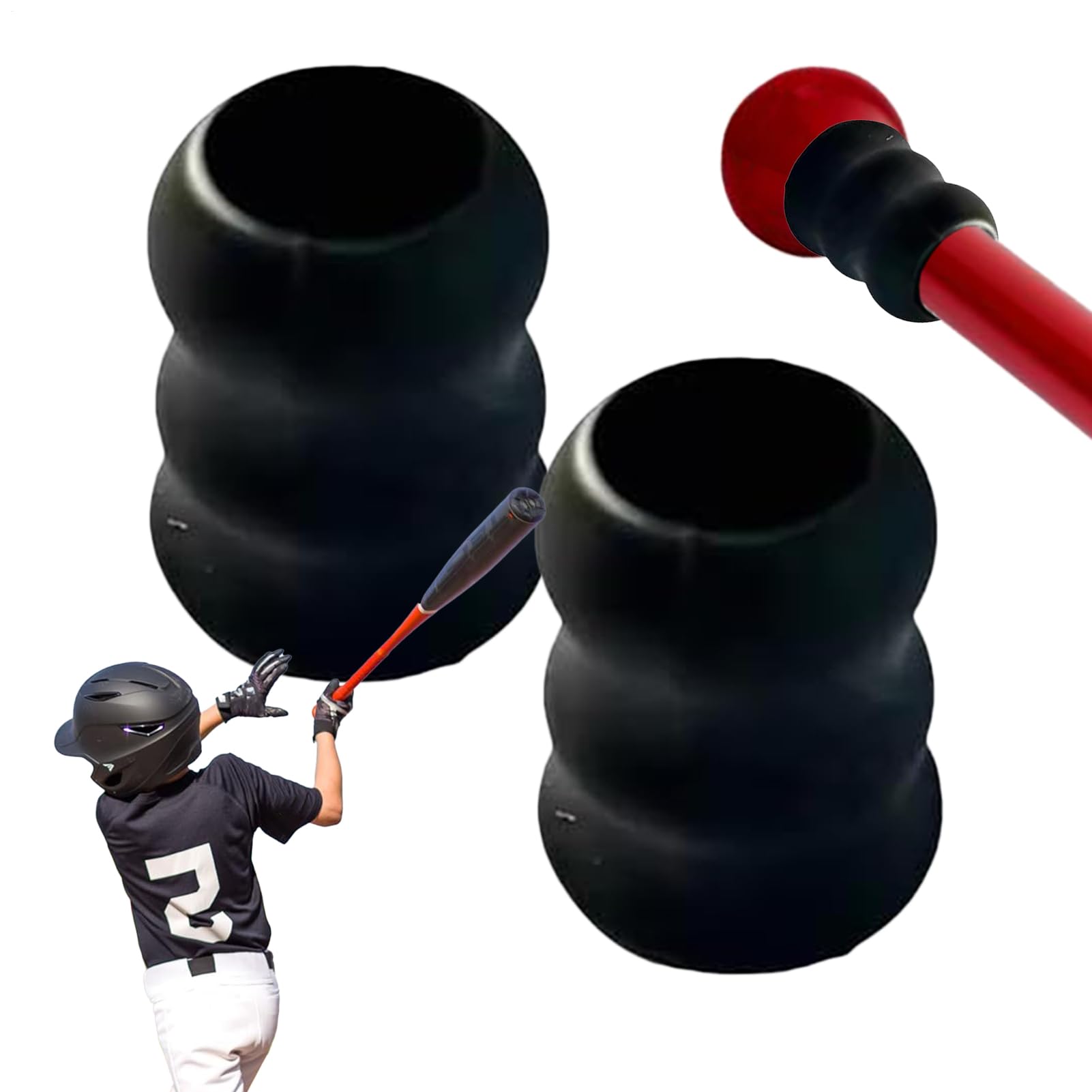 Genérico Envoltura Agarre béisbol, empuñaduras - Agarre Silicona 2X sin Deslizamiento, reemplazo Deportes la Cubierta Protectora Base, | empuñaduras, 2X Cubiertas 2 Paquetes, Manga