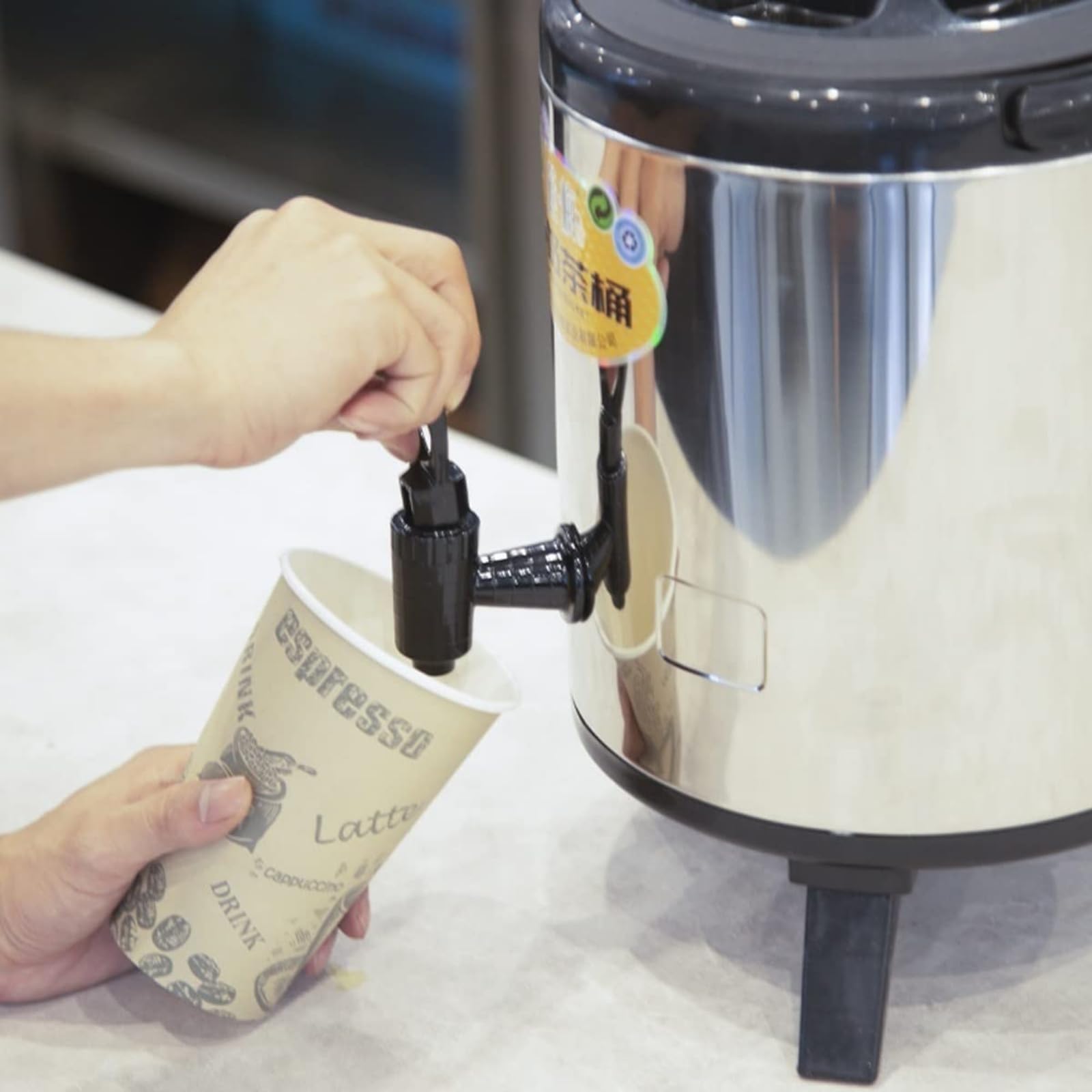 Distributore di bevande isolato in acciaio inox da 12 litri con rubinetto in resina, per caffè, tè, acqua, latte, zuppe e cioccolata calda
