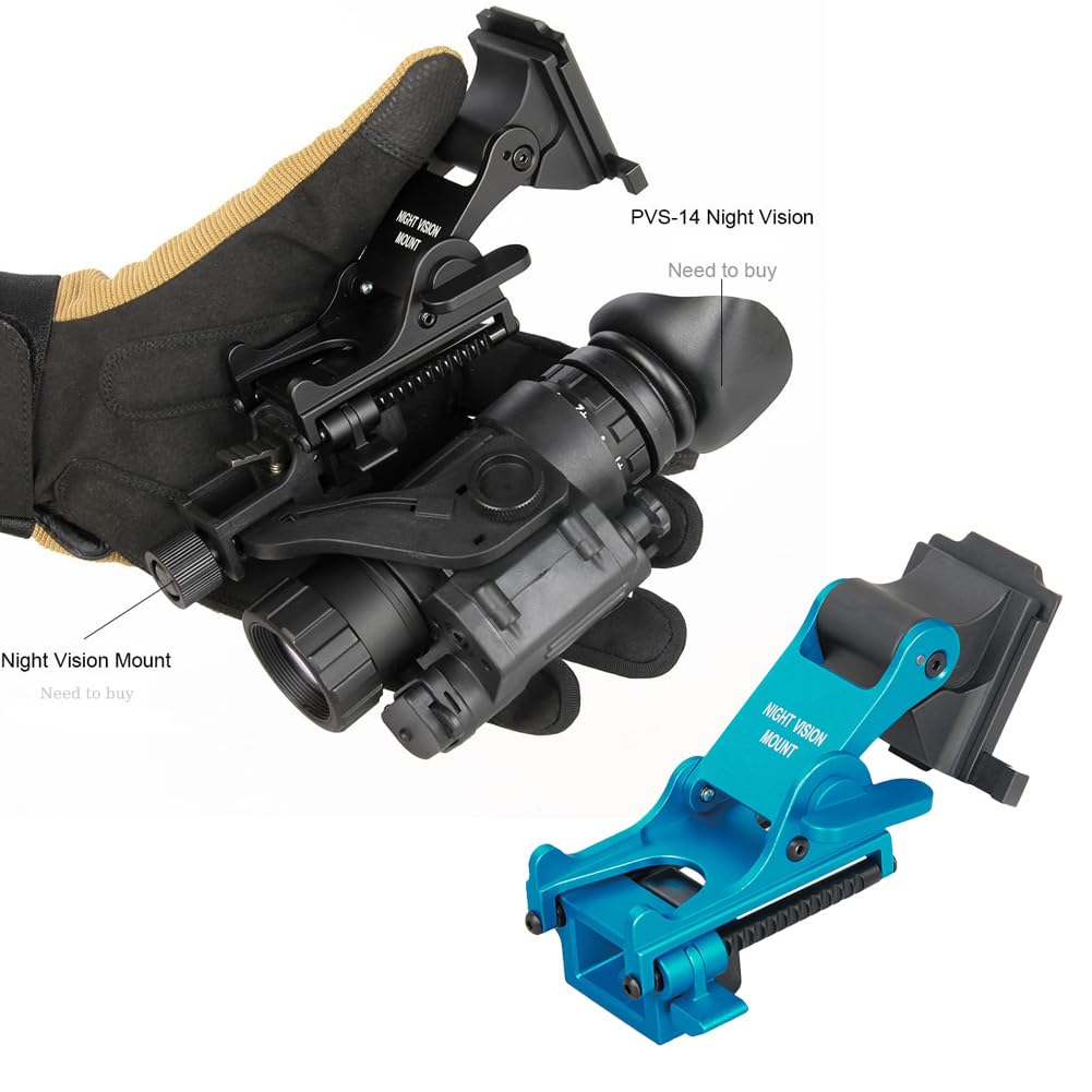 PVS 14 NVG Mount Helmet Rhino Arm Mount Compatible with PVS-14/PVS-7 Night Vision Goggles for Fast M88 MICH Helmet (Blue)