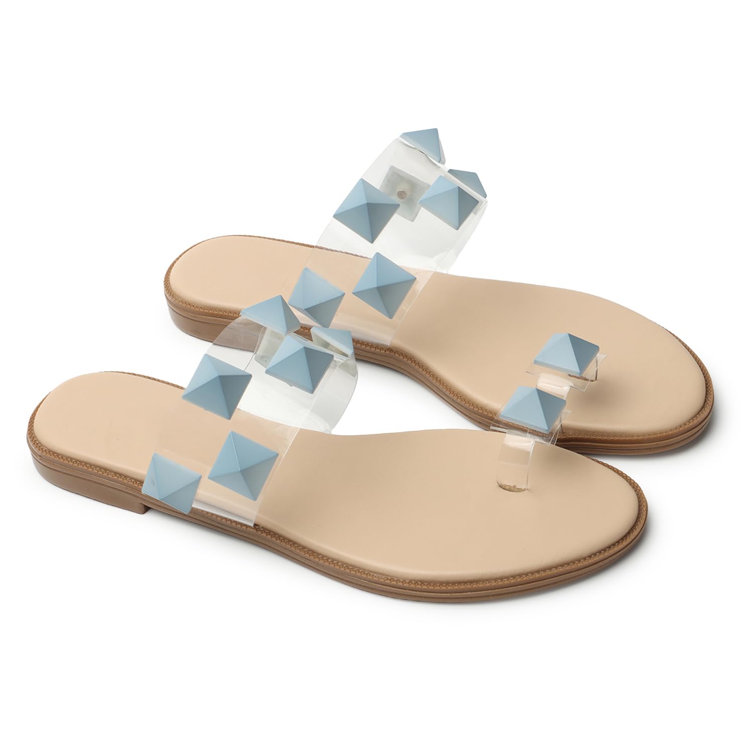 MADANA Synthetic Leather Flats Sandals for Womens with One Toe Transparent (Grey, Numeic_6) (B0CG22DZ97) Amazon Price History, Amazon Price Tracker