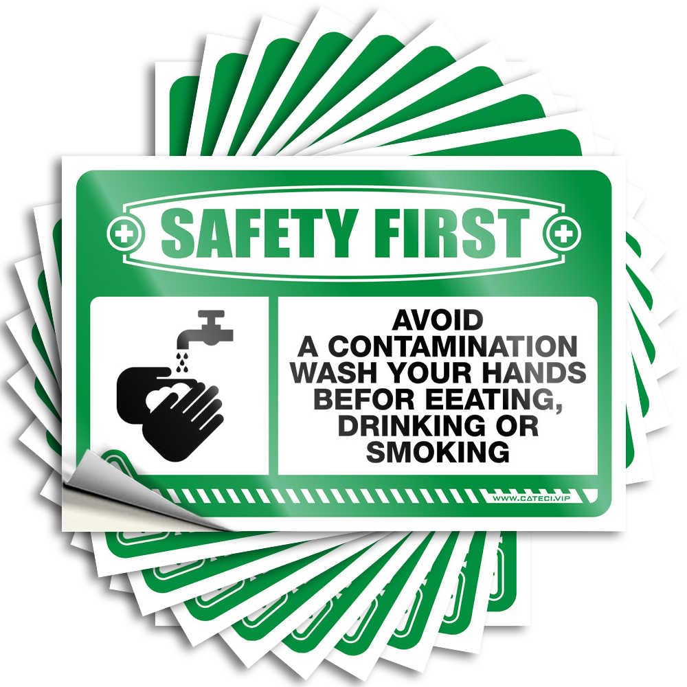 Funny Home Stickers for Junk Journal - Outdoor Peel & Stick Safety First Avoid Contamination Wash Hands | Good Job Adults(20X30CM-1Pcs)