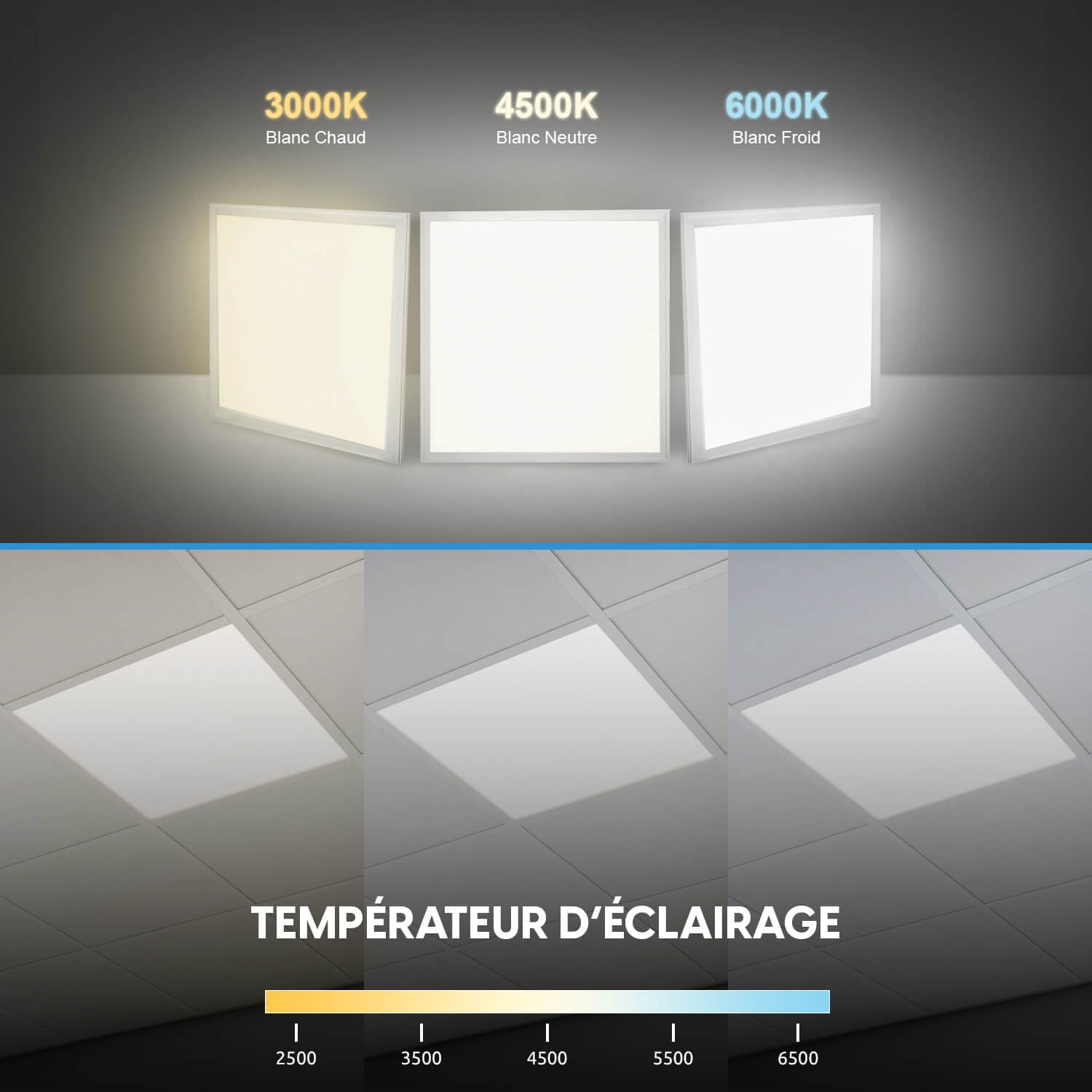 Europalamp - 4 Dalles LED PREMIUM Ultra Slim 600x600 40W Blanc Neutre 4000k