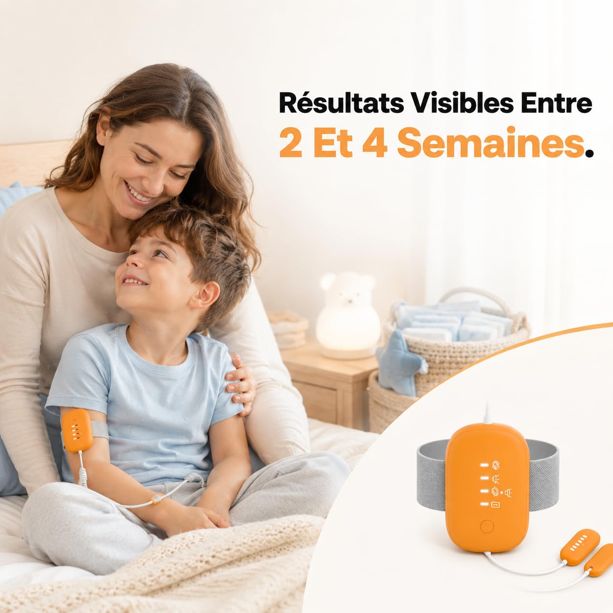 Alarme D’Énurésie Nocturne DodoGuard, Stop Pipi Enfant, Alarme Stop Pipi USB Rechargeable avec 3 Modes, Capteur Humidité Sensible pour Filles Et Garçons (Bleu)