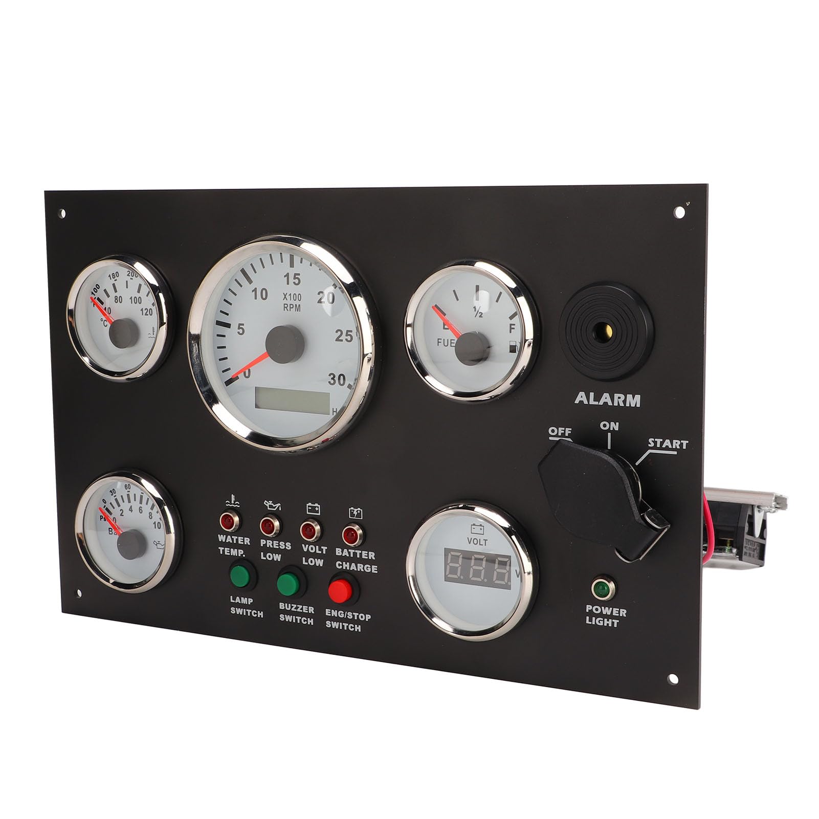 Panel de Instrumentos del Barco, Panel de Instrumentos del Tablero del Motor Valor de Voltaje Nivel de Aceite Volumen de Aceite Restante de Alta Precisión para el Generador(12V)