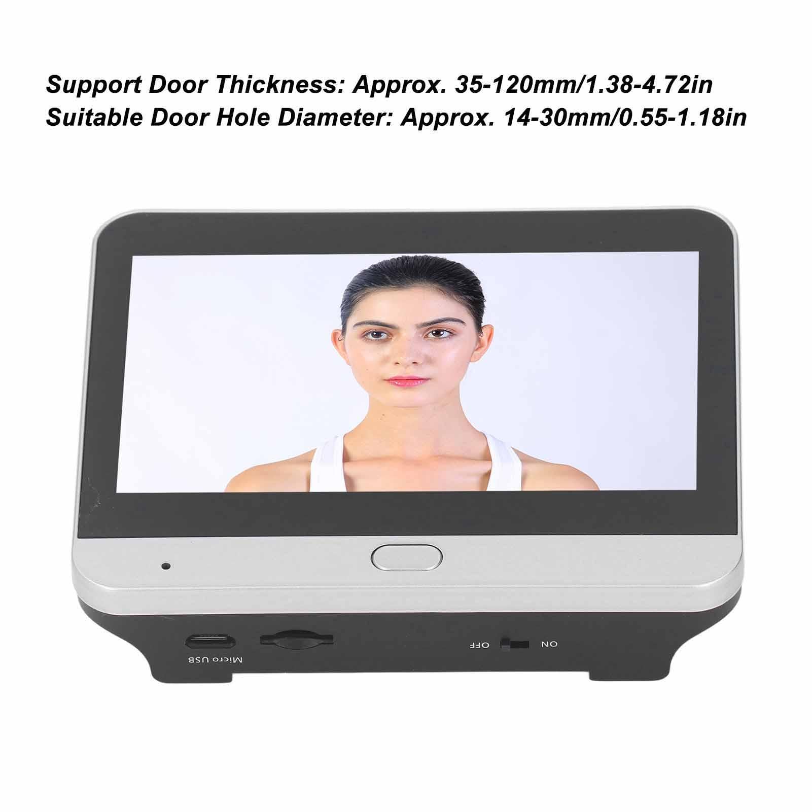 Nikou 1080P Türspionkamera Intelligente Drahtlose Visuelle Gegensprechanlage Türklingel 4,3-Zoll-Farbbildschirm mit Zwei-Wege-Videoanruf, PIR-Körpererkennung, 5000mAh-Akku, Cloud/SD