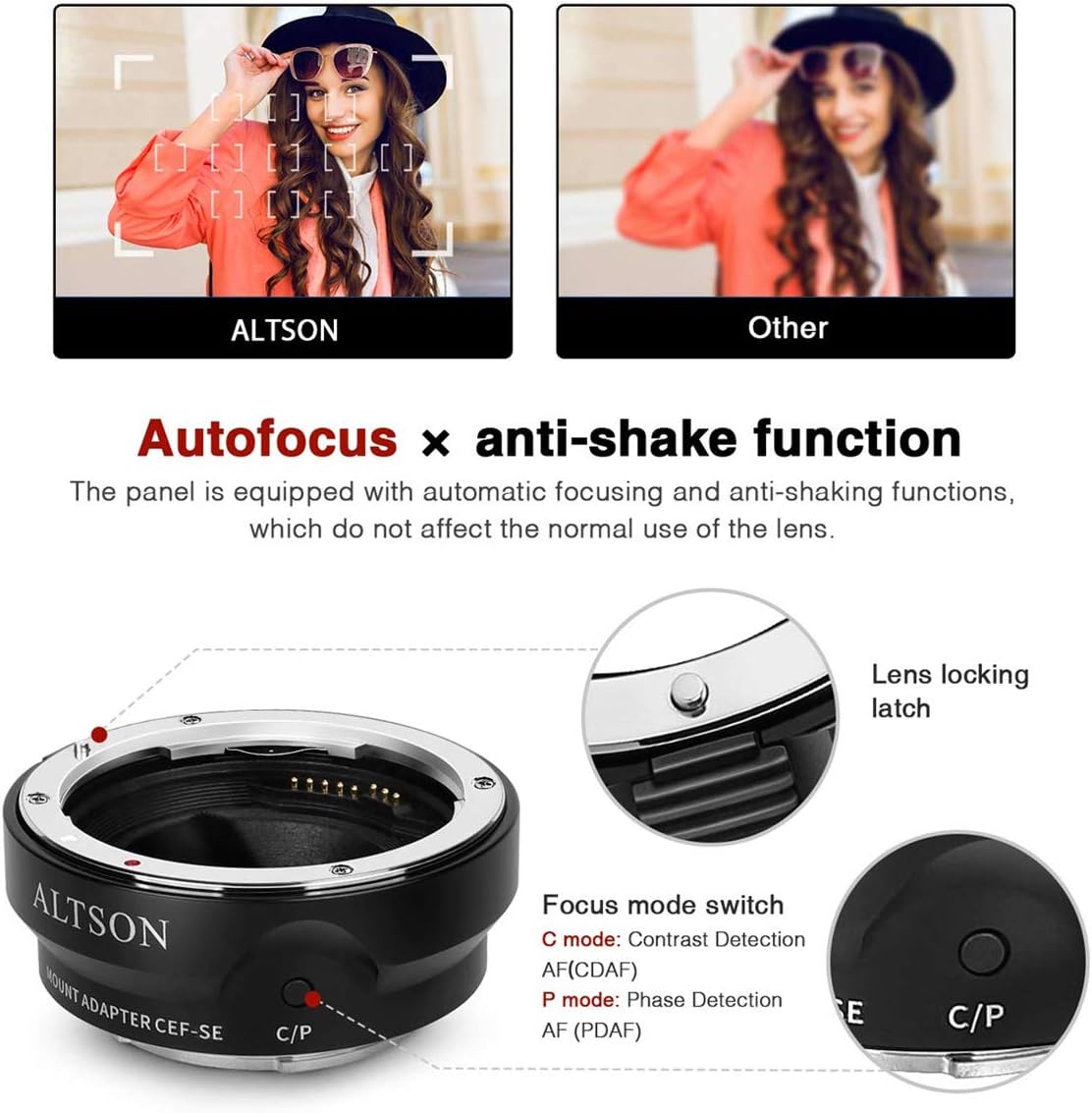 Super Cheap 🛒 Altson EF/EF-S Lens to Sony E Mount T Smart Adapter Ring Black (CEF-SE) Greatest Product Altson EF/EF-S Lens to Sony E Mount T Smart Adapter Ring Black (CEF-SE)