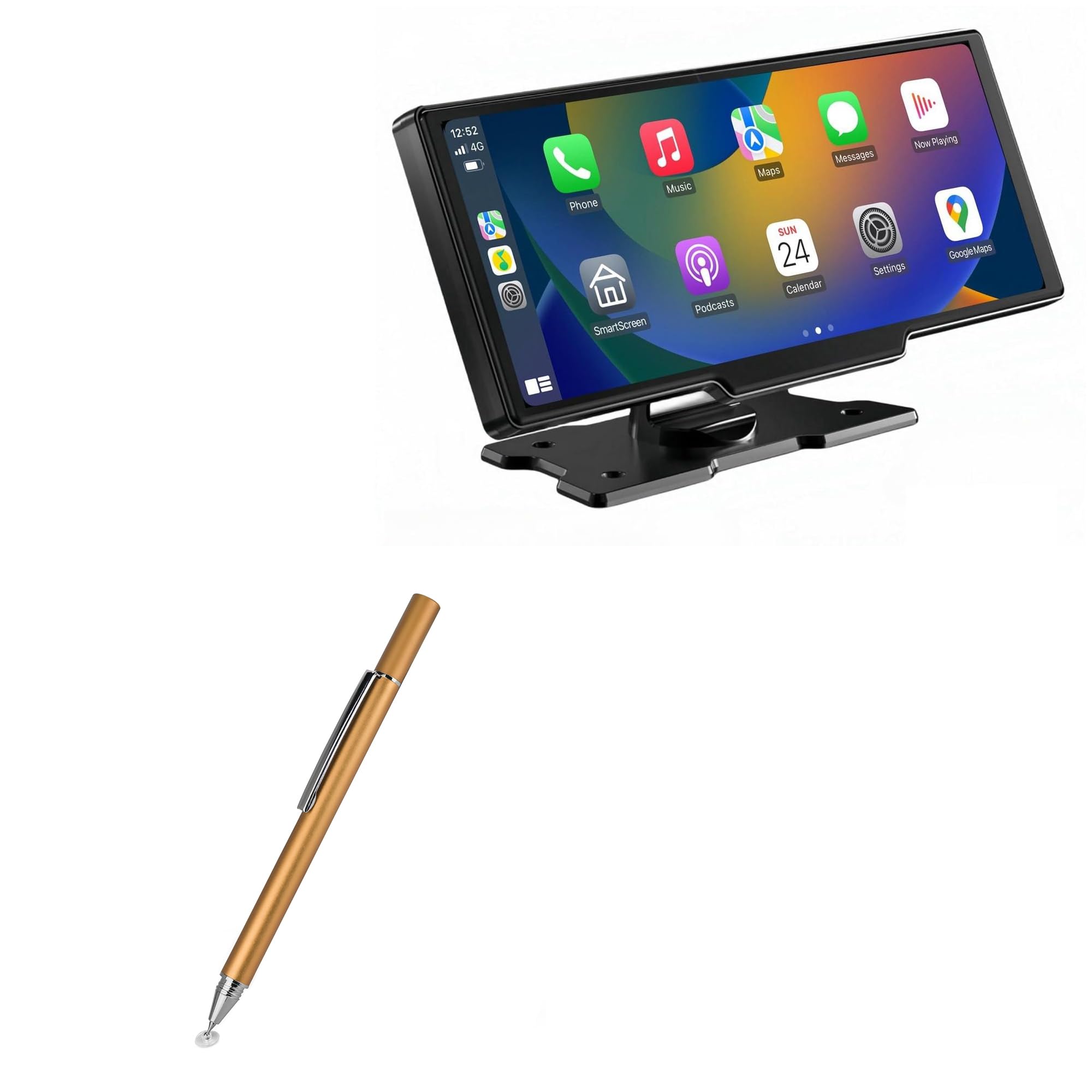 BoxWave Stylus Pen Compatible with Epronic C3 Portable Wireless Carplay Screen (10.26 in) - FineTouch Capacitive Stylus, Super Precise Stylus Pen - Champagne Gold