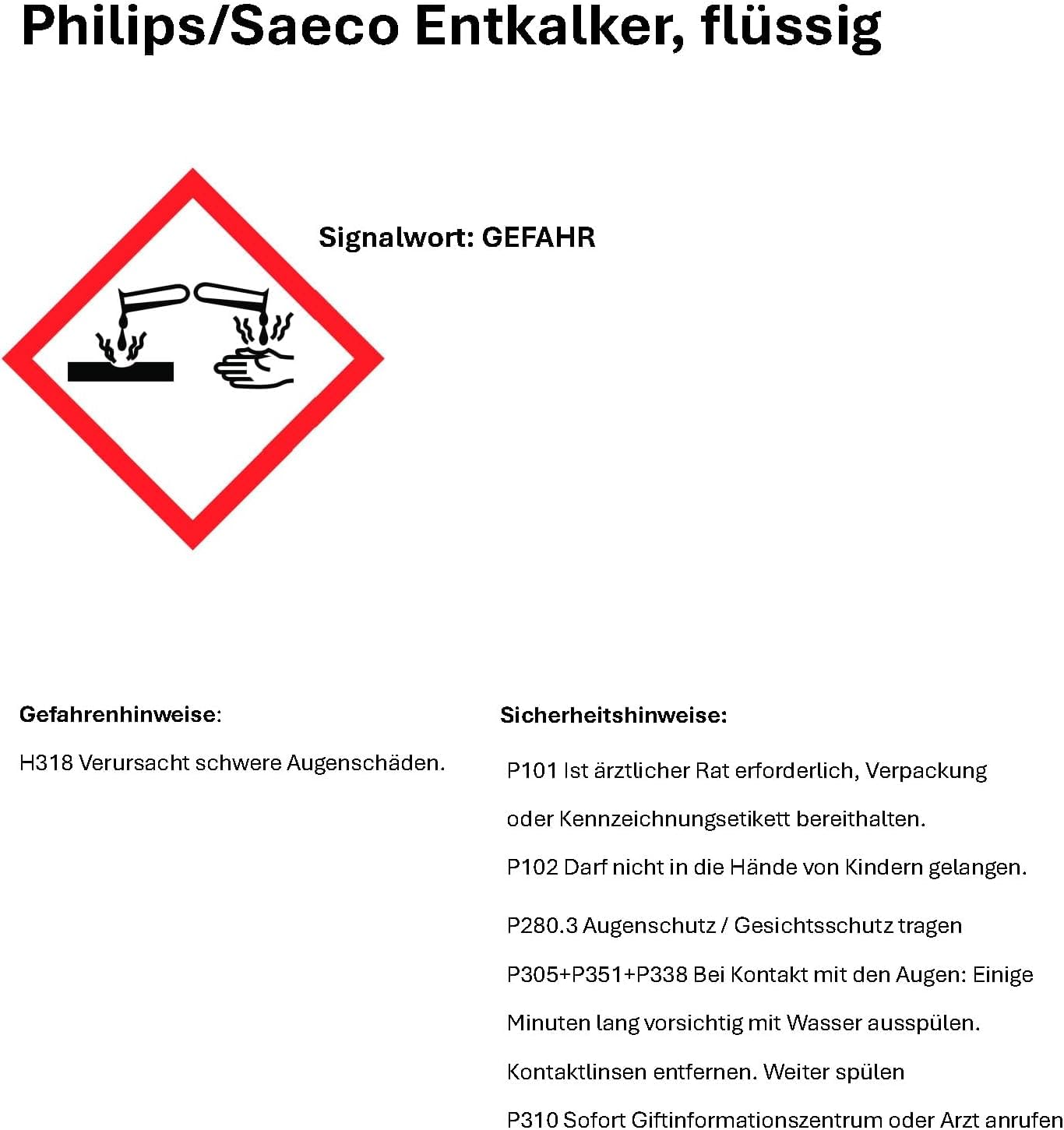 Pack de 6 descalcificadores de 250 ml. Apto para Philips Saeco para cafeteras automáticas y con filtro + cepillo de limpieza