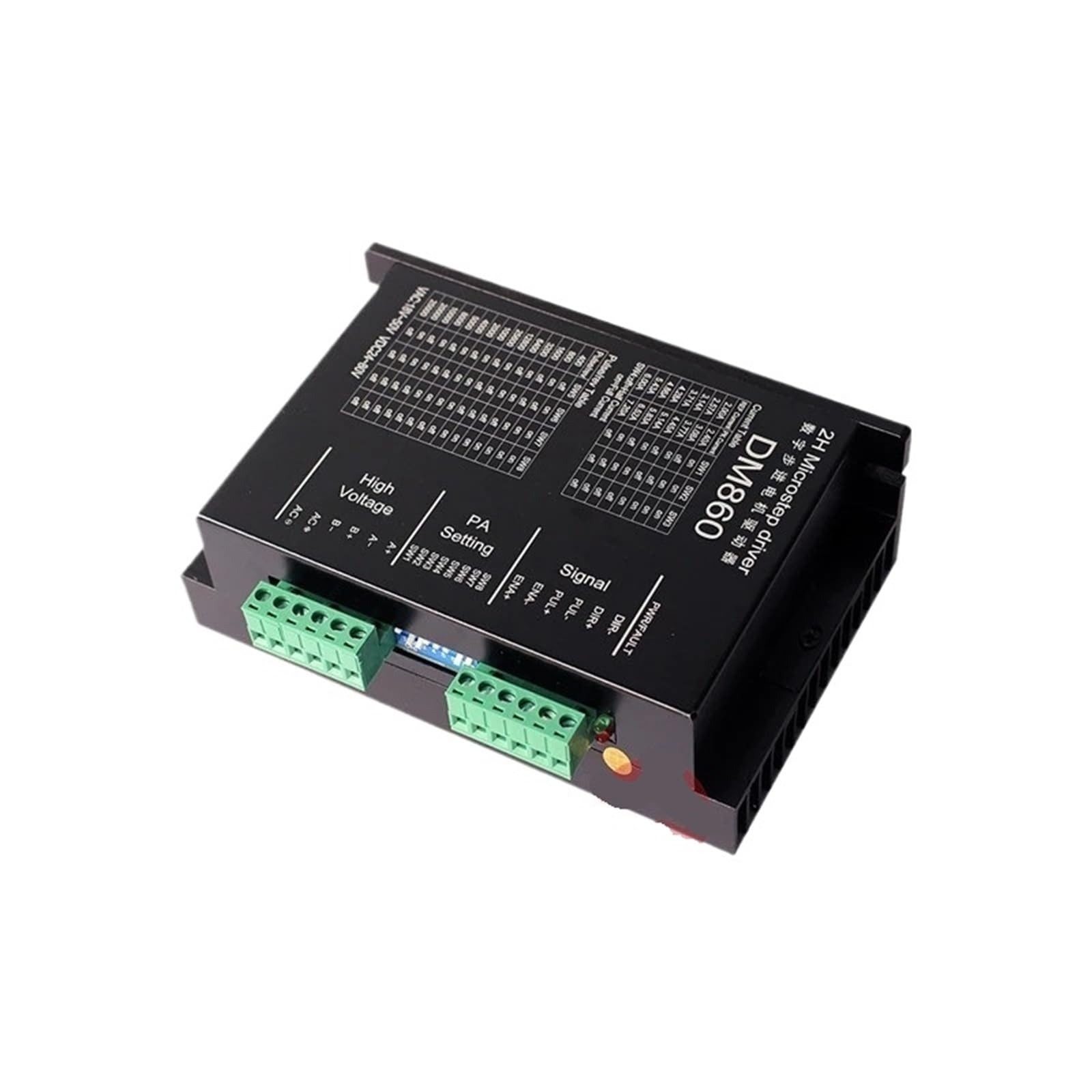 Sterownik silnika krokowego DM860 128 podpodział 7.2A 20V-80V DC, dwufazowy sterownik do części zamiennych drukarki CNC