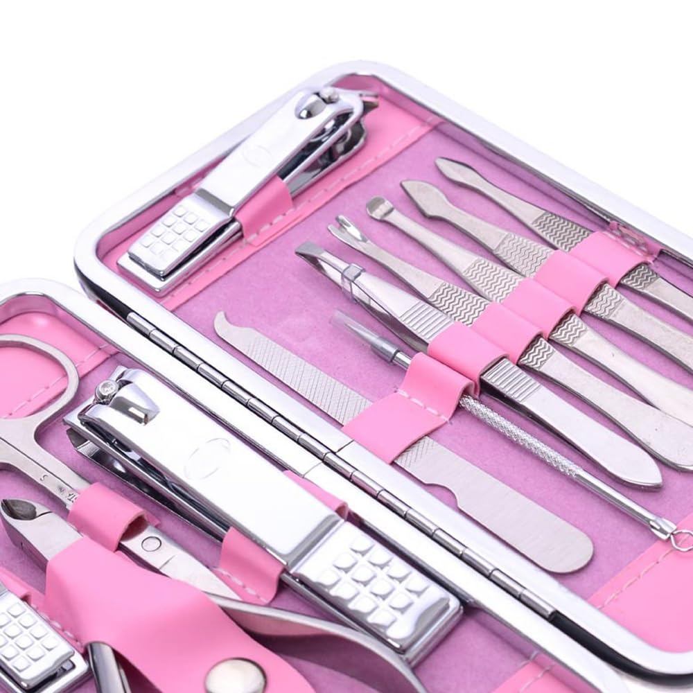 Zestaw obcinaczy do paznokci Zestaw do manicure podróżnego dla kobiet, zestaw obcinaczy do paznokci, profesjonalny zestaw do pielęgnacji z nożycami do paznokci i trymerem (12 sztuk) do stóp, obcinacz
