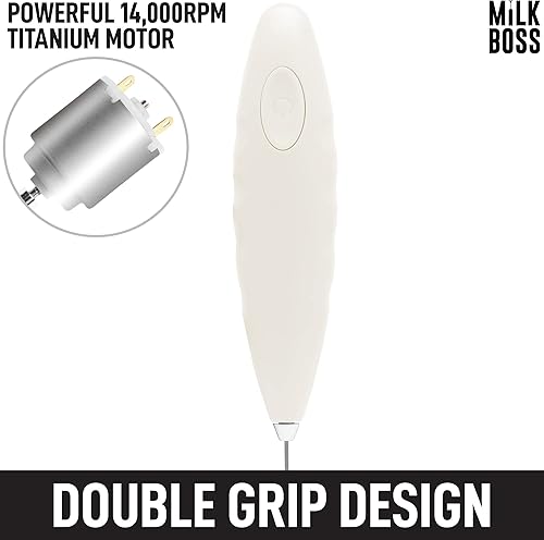 Miniatura 7 de Milk Boss Espumador de leche para café batidor de matcha Comfort Grip - Mezclador eléctrico de Matcha y mezclador eléctrico de mano - Espumador de