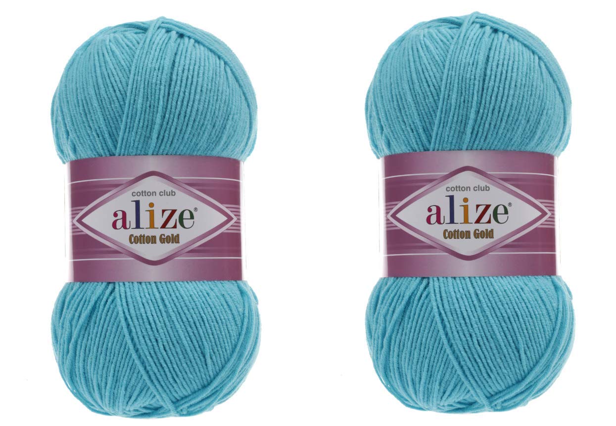 Alize2 Skeins Cotton Gold Yarn (287-Turquoise)