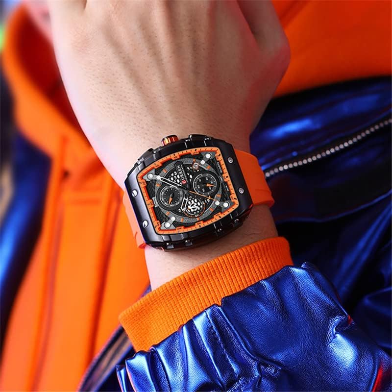 Image of Men's waterproof chronograph watch with silicone strap, 8442