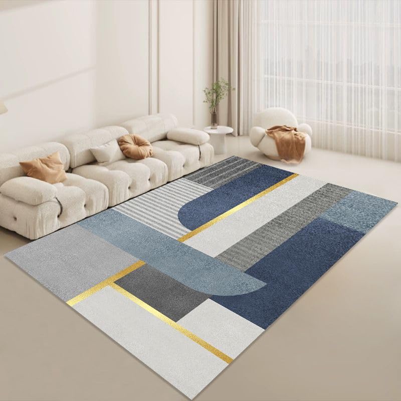 BESCH Alfombra Grande 150x200cm para Salón de Pelo Corto Moderno con Base Antideslizante, Alfombras de Decoración Suave, Resistente, Lavable para Habitación, Dormitorio y Comedor
