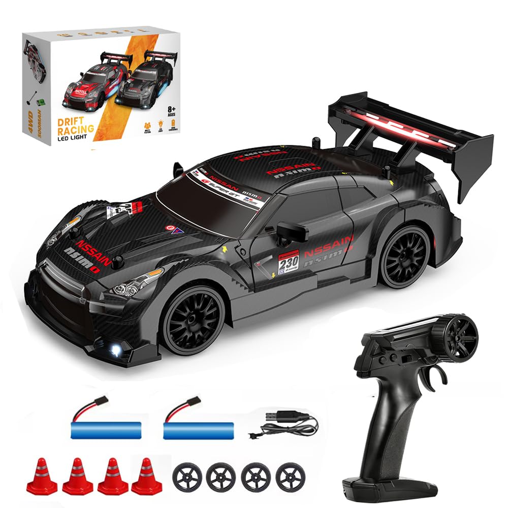 Drift Car 1:24 Coche de carreras teledirigido 20 km/h 4WD 2,4 GHz Control remoto Mini RC Car con luces LED para niños