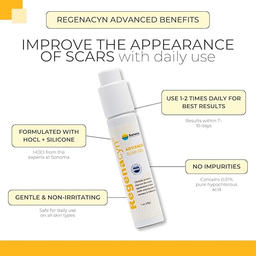 Miniatura 3 de Regenacyn Gel avanzado para cicatrices, hidrogel calmante para cicatrices de acné, cicatrices quirúrgicas, cicatrices queloides, remedio con ácido