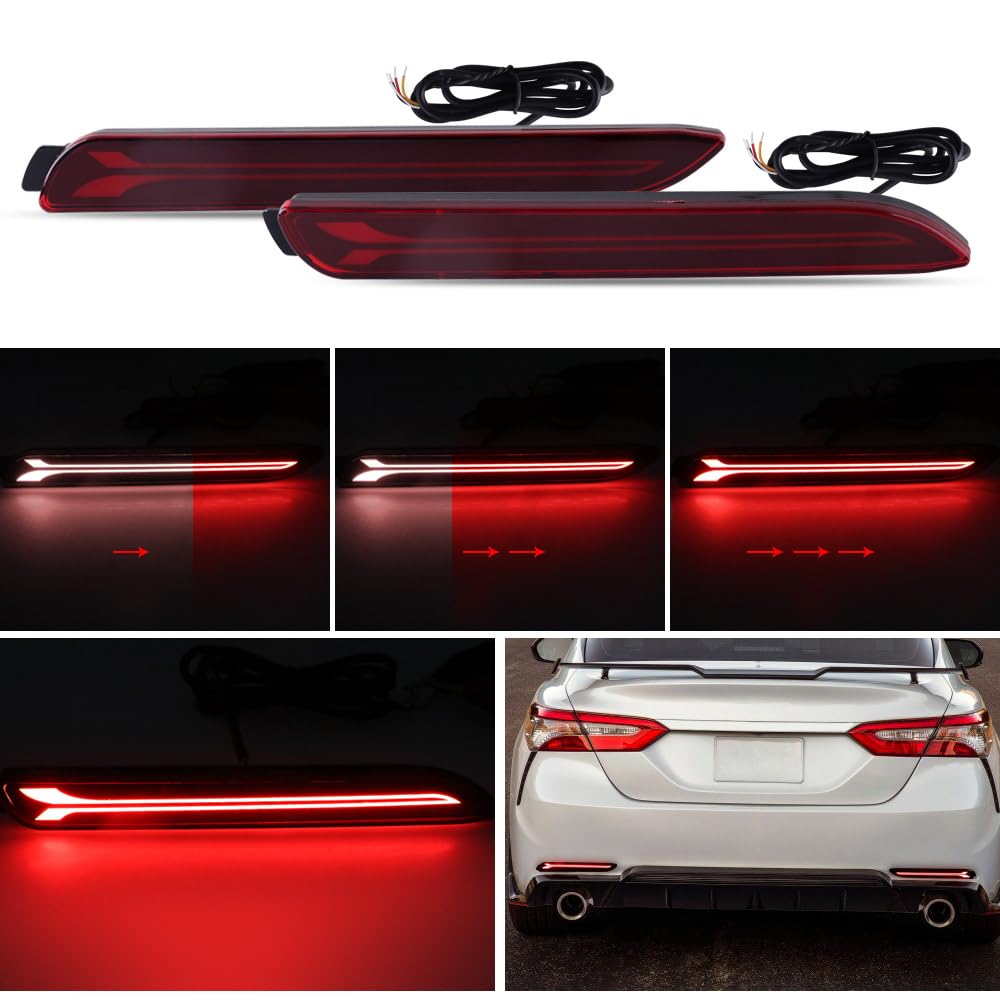 LED Reflector Rear Bumper Tail Lights Brake Stop Lamp for Toyota Camry 06-14,11-17 Sienna,09-12 Venza as Tail, Brake & Rear Fog Lamps