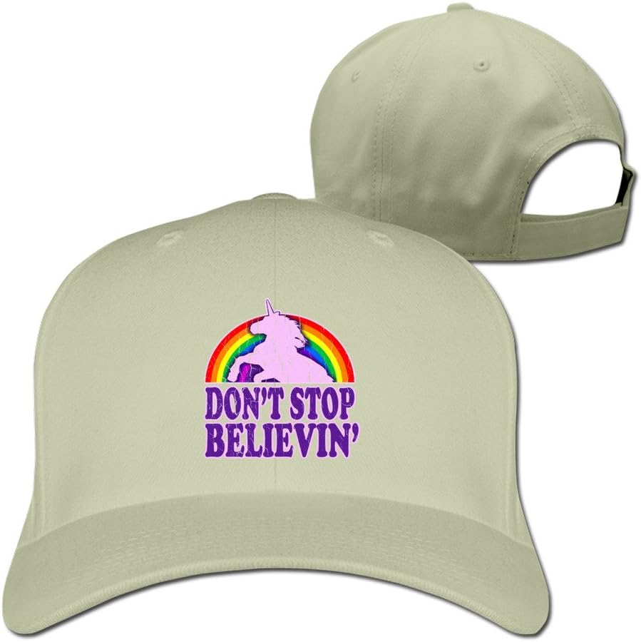 Black Funny Dont Stop Believin Unicorn Adjustable Caps