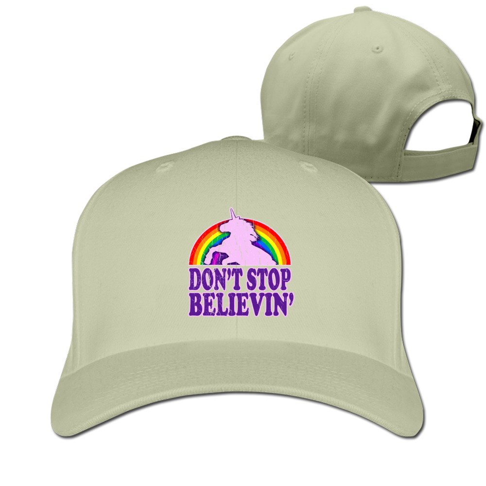 Black Funny Dont Stop Believin Unicorn Adjustable Caps