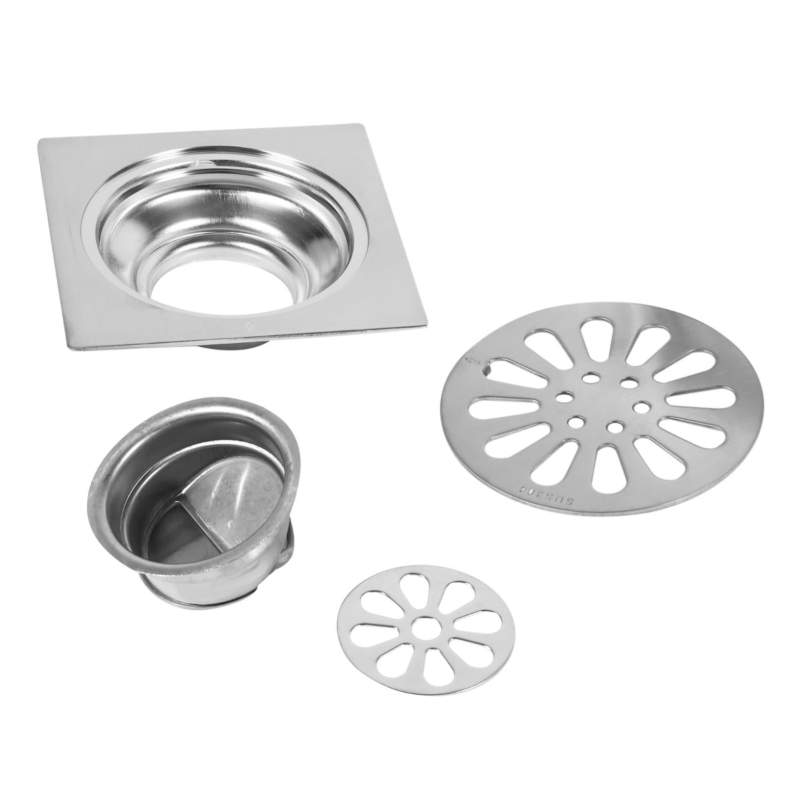 Yctze Desagüe de Suelo de Acero Inoxidable, Diseño Cuadrado (Style 3)