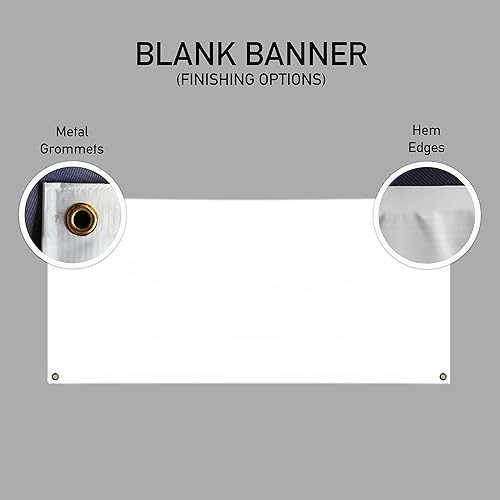 Miniatura 4 de Cartel de vinilo, pancarta en blanco, flexible de PVC, 11 onzas, bordes con dobladillo con ojales, impresión de una sola cara, impresión ecológica