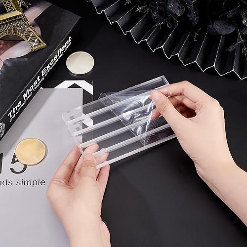 Miniatura 3 de FINGERINSPIRE Soporte de exhibición de monedas de acrílico transparente de 4 filas, estuche de colección conmemorativa de 0.2 pulgadas, estante de