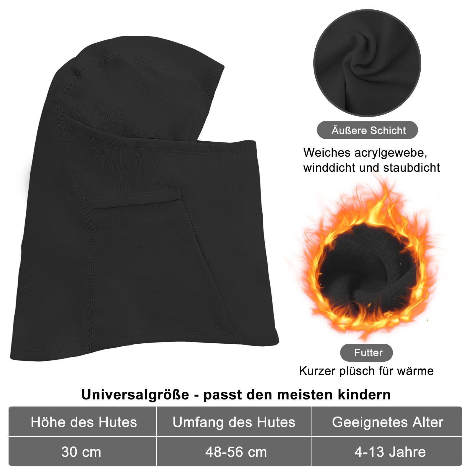 Dziecięca kominiarka zimowa czapka rowerowa pod kaskiem, ciepła maska sztormowa, czapka z ocieplaczem na szyję, wiatroszczelna maska na twarz, maska na narty, do sportów outdoorowych, jazdy na