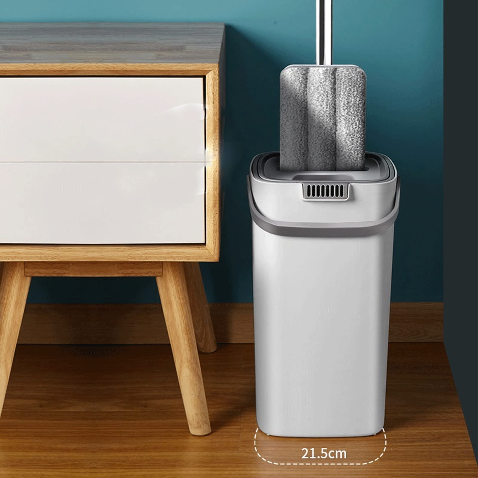 fregona El último trapeador con Conjunto de cubetas de Limpieza sin Mano Microfibra Microfibra Mop ... mop (Color : White-6 Cloth)