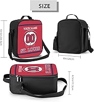 Vista 2 de Fiambrera personalizada con cualquier nombre y cualquier número, correa ajustable personalizada, bolsas de almuerzo con aislamiento deportivo
