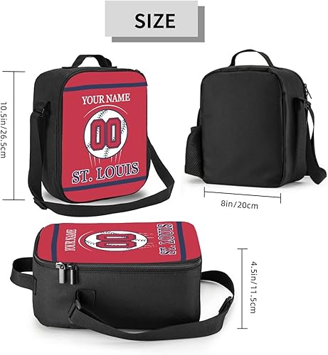 Miniatura 2 de Fiambrera personalizada con cualquier nombre y cualquier número, correa ajustable personalizada, bolsas de almuerzo con aislamiento deportivo para