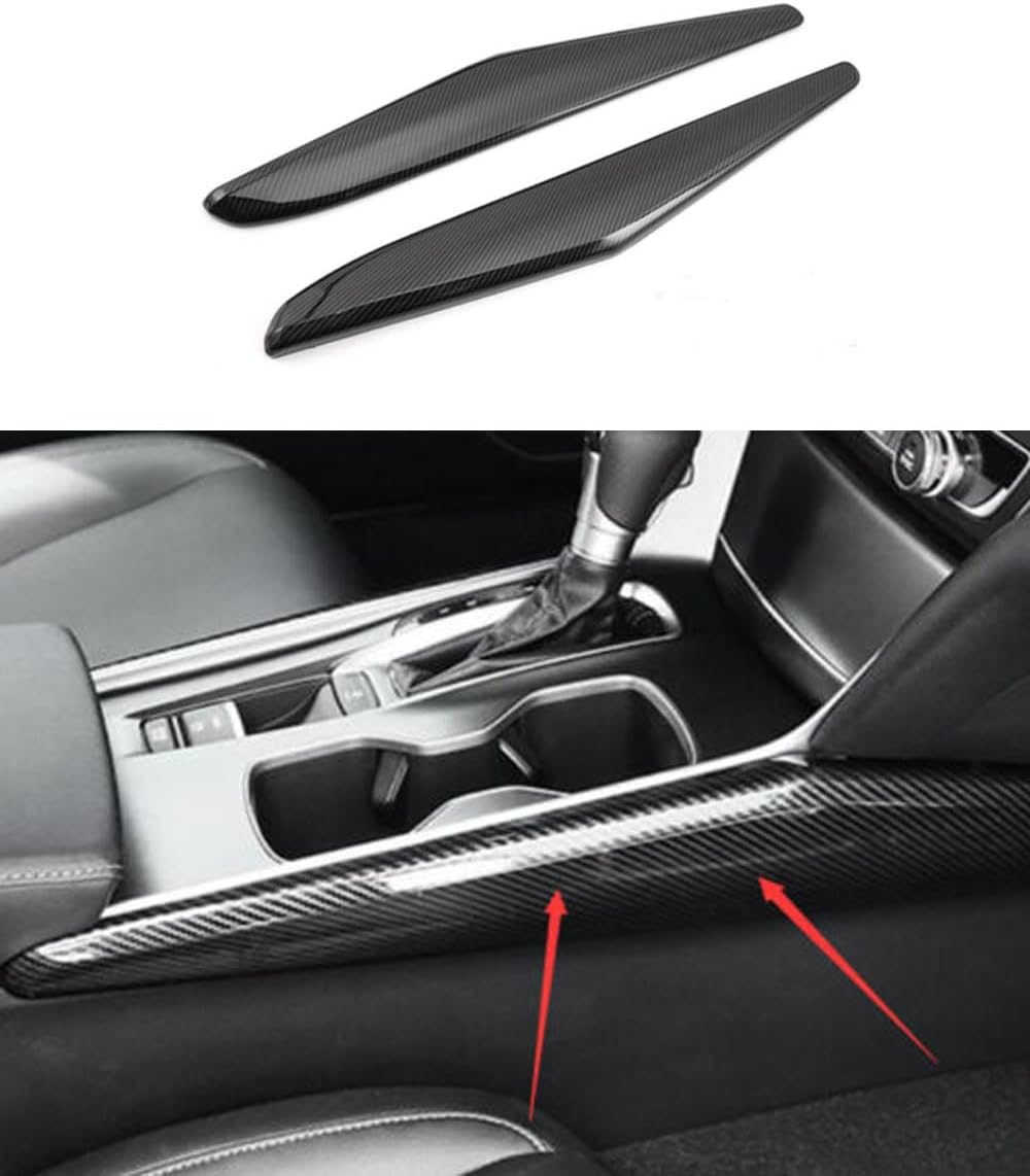Car Fit for 10th Gen 2010-2012 ABS (Fiber) Inner Center Console Gear Panel Side Strip Trim 2PCS Set