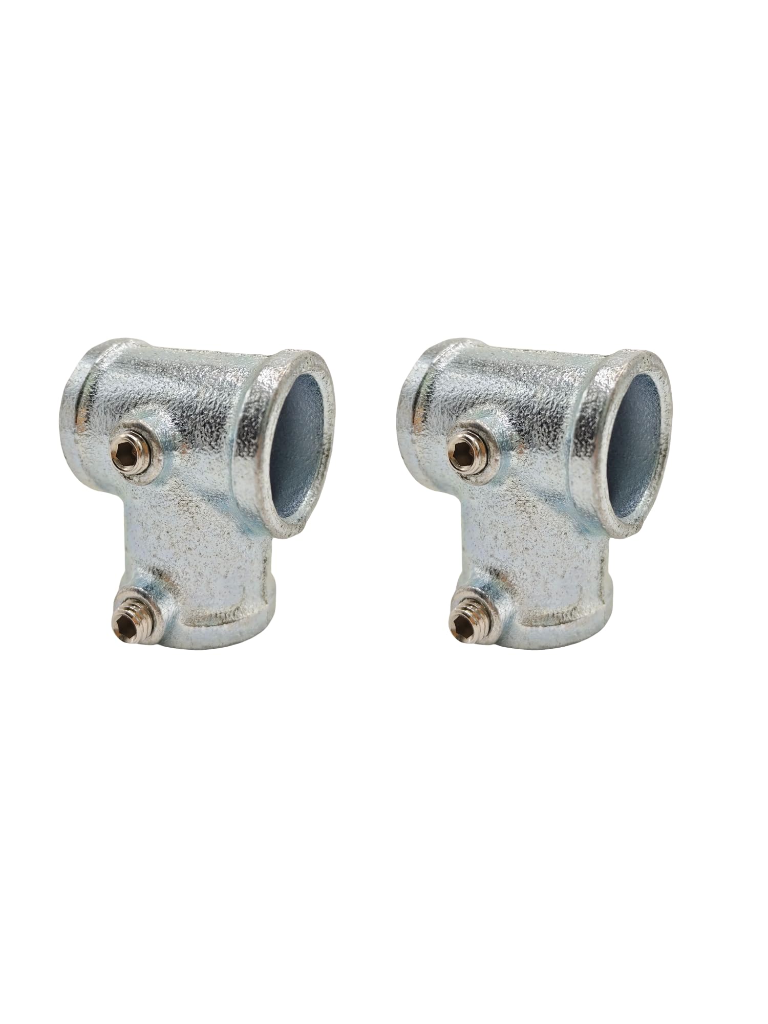 2 Pcs Galvanized Pipe Fittings Single Socket Tee Steel Pipe Pipe Clamps Fits 1 Inch (25.4 mm) OD Pipe,Single Socket Tee Pipe Fitting Rail Connector Fit for 90° Butt Joint Between Two Pipes