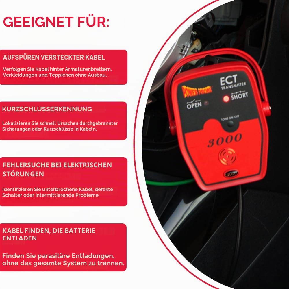 Power Probe PPECT3000 Vehicle Electrical Short Circuit and Open Circuit Locator - Elektrischer Fehlersucher und Tracer - Kit mit Tragetasche und Zubehör