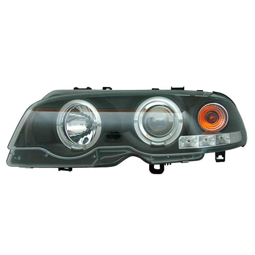 Set Head lights compatible with BMW 3-Series E46 Coupe/Cabrio 1999-2002 - Black - incl. Angel-Eyes