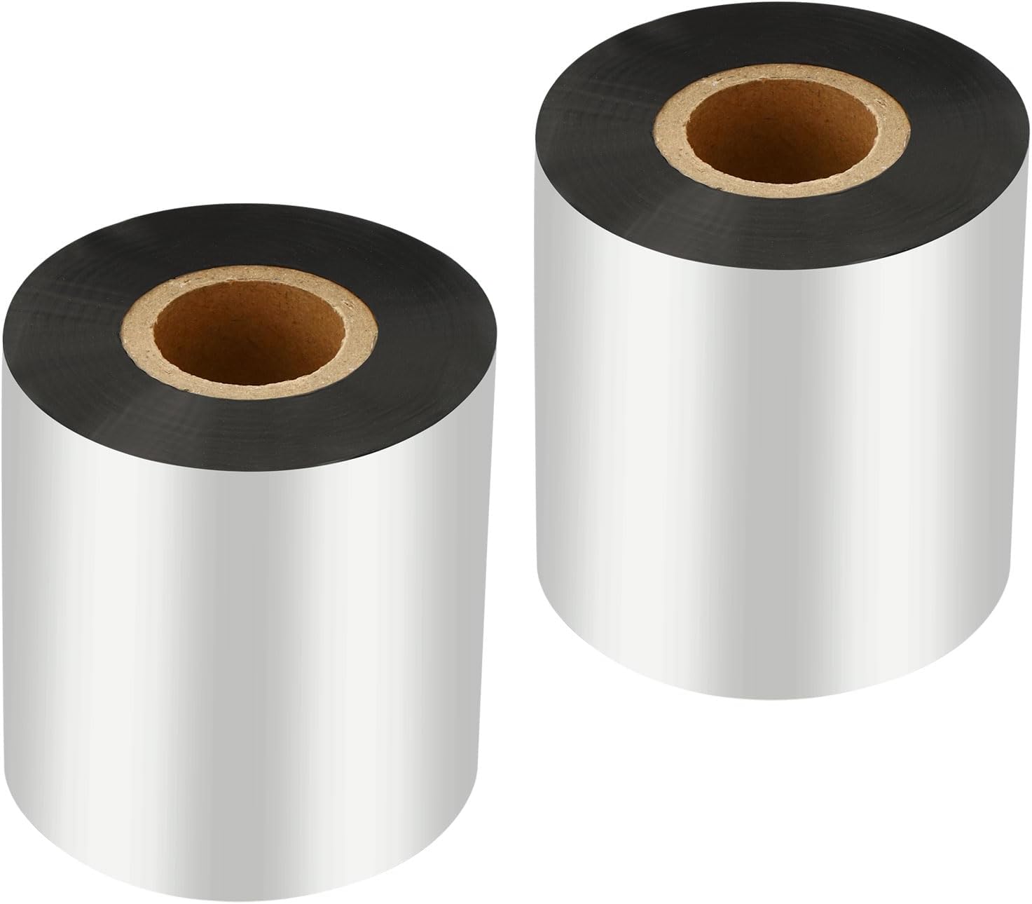 PATIKIL 4.33" x918' (110mmx280m) Wax Thermal Transfer Ribbon, 2 Roll 1" Core Ink Out Barcode Printer Ribbon for Printer Label Coated Paper Tag Printing, Black